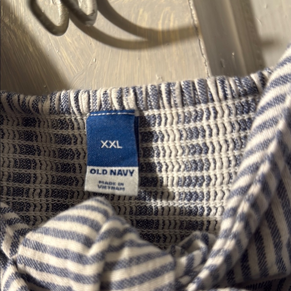 Old Navy Blue and White Wide Leg Jumpsuit